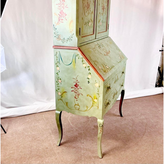 Rustic European Early 20th Century Swedish Gustavian HandPainted Secretary Desk & Storage Cabinet. For Sale - Image 3 of 18