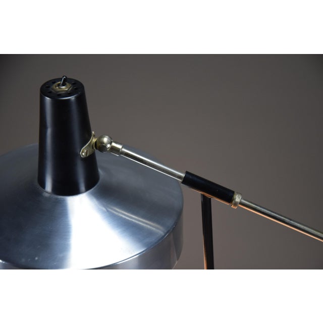 Black Mid-Century Dutch Adjustable Architect's Desk Lamp attributed to H. Busquet for Hala Zeist, 1960 For Sale - Image 8 of 9