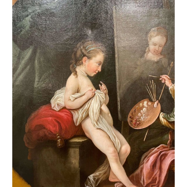 18th Century French “Four Arts” Allegorical Paintings After Carle Van Loo For Sale - Image 13 of 18
