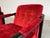Milo Baughman Style Directional Deep Red Velvet & Ebony Mahogany Club Chairs For Sale - Image 9 of 11