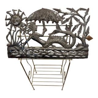 Celestial Meets the Sea Haitian Metal Drum Art For Sale