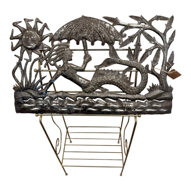 Celestial Meets the Sea Haitian Metal Drum Art For Sale