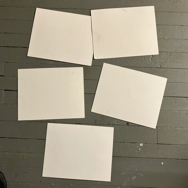 Paper 1980’s Gallery Wall Collection 5 Abstract Watercolor Paintings -Set of 5 For Sale - Image 7 of 8