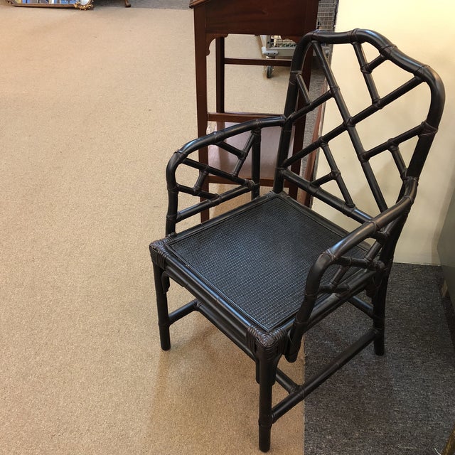 Chippendale Ballard Designs Black Faux Bamboo Chair Chairish