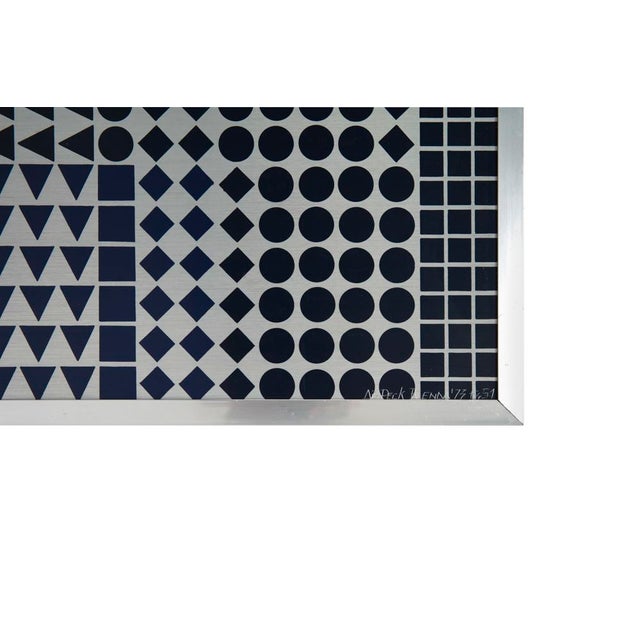 Peck Blenda, Optical Sculpture Panel, 1970s, Silkscreened Aluminum For Sale - Image 4 of 6