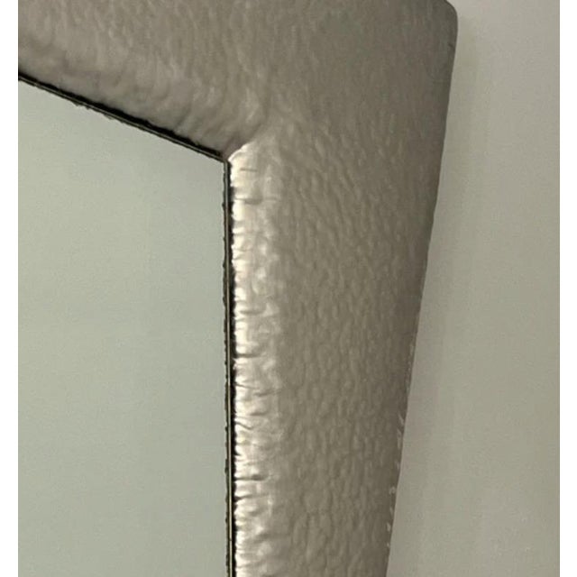 Metal Mid-Century Modern /Postmodern Italian Metal Frame Full-Length Wall Mirror, 1970 For Sale - Image 7 of 9