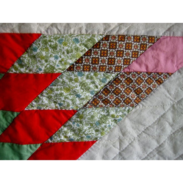 Mid Century American Amish Quilt Large Patchwork Star For Sale - Image 4 of 9