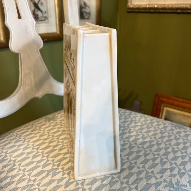 Signed Handpainted French Fabienne Jouvin Indian Samode Ceramic Vase For Sale - Image 4 of 6