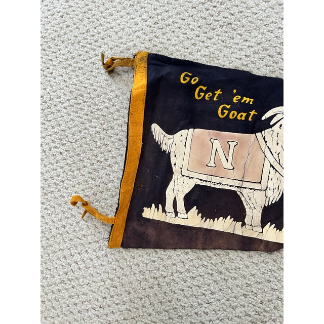 1950s 1950s U. S. Naval Academy “Go Get ’Em Goat” Navy Felt Pennant For Sale - Image 5 of 7
