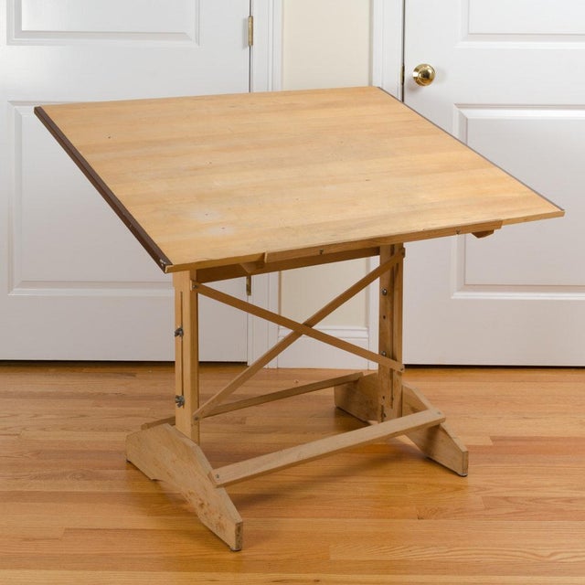 Vintage Wooden Drafting Table Adjustable in Height and Pitch! Chairish