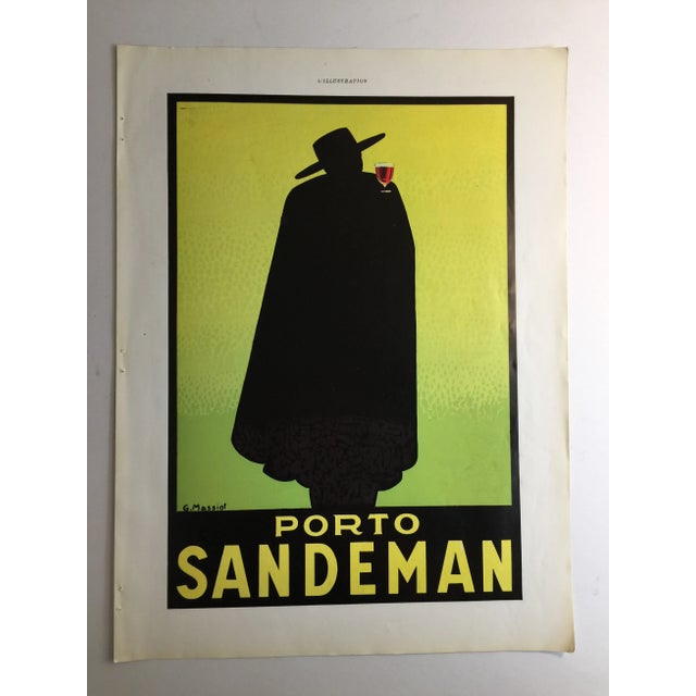 Black 1930s Vintage Porto Sandeman French Advertisement For Sale - Image 8 of 8