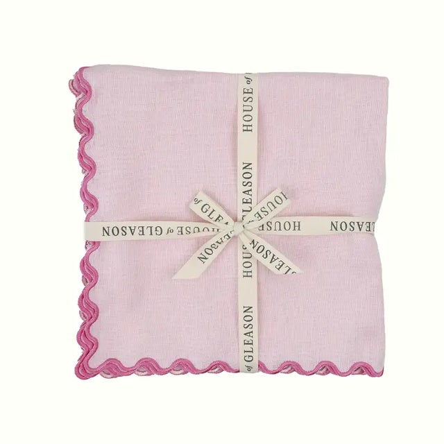 Add a little extra polish to your place settings with The Vivienne dinner napkins—where timeless linen meets a playful...