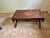 Weiman Vintage Dark Wood Coffee Table With Brass Claw Wheels For Sale - Image 4 of 9