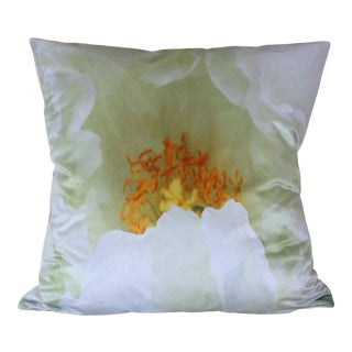 White Tree Peony Bloom in Rodin Museum Garden Paris Photo Pillow For Sale