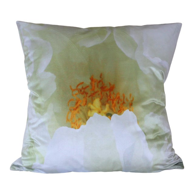 White Tree Peony Bloom in Rodin Museum Garden Paris Photo Pillow For Sale