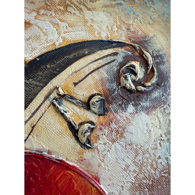 2020s Original Textured Oil Painting “Nocturne” by Alena Kalen Framed Musical Violin For Sale - Image 5 of 13