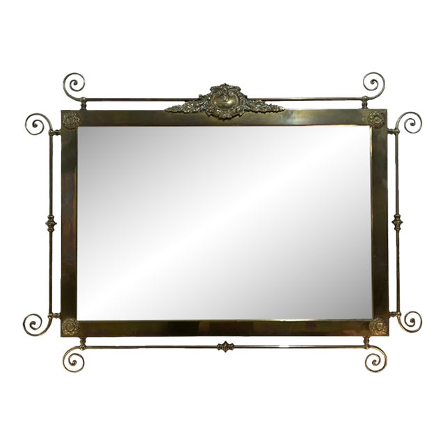 Early 20th Century Victorian Era Brass Mirror For Sale