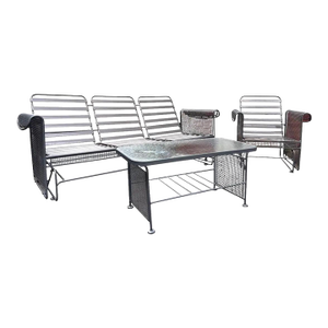 Woodard MCM Glider Sofa and Chair Patio Set, 3 Pieces