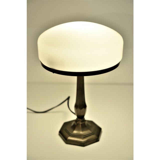 Swedish Grace Copper and Hand Blown Glass Table Lamp, 1920s For Sale - Image 6 of 10