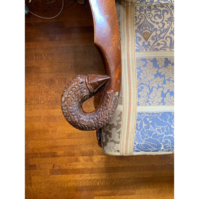 Wood Vintage ‘Swan’ Carved Wood Armchair For Sale - Image 7 of 8