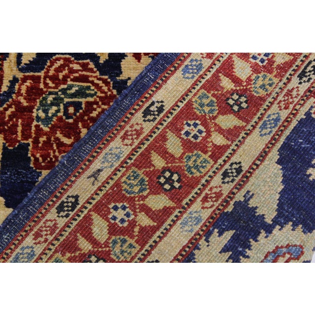 Blue Shabby Chic 1990's Ziegler Blue/Rust Wool Runner Rug- 2'9'' X 12'8'' For Sale - Image 8 of 10