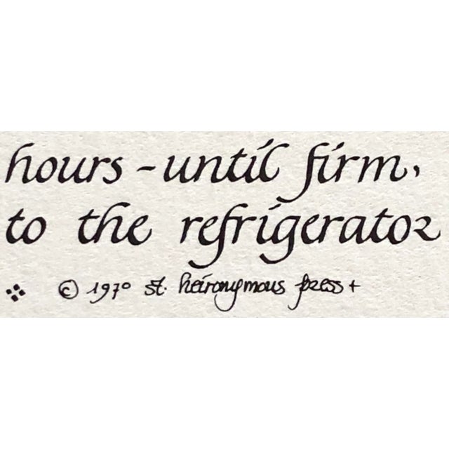 Homemade Yoghourt recipe out of print mid century Lino cut by the late David Lance Goines (May 29, 1945 – February 19,...