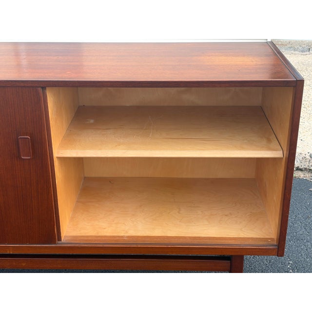 1970s Nils Jonsson Original MCM Danish Modern Teak Credenza For Sale - Image 10 of 11