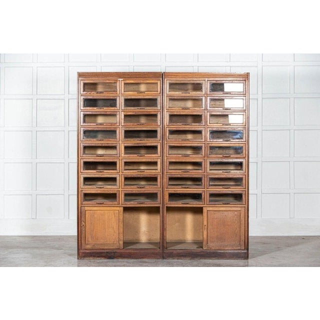 Wood Large English Oak Haberdashery Cabinet, 1930s For Sale - Image 7 of 18
