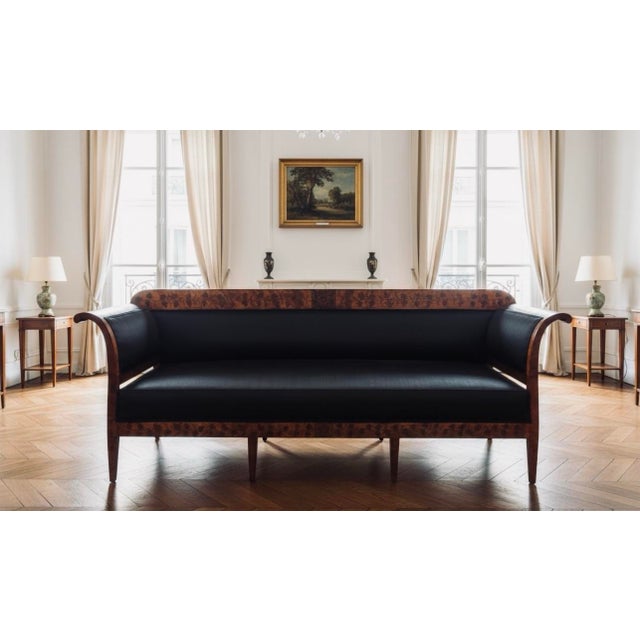 Biedermeier 19th Century Austro-German Biedermeier Horsehair Sofa / Daybed / Banquette For Sale - Image 3 of 4