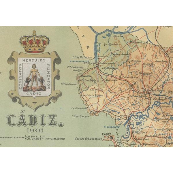 Map of Nautical Crossroads of the Atlantic and Mediterranean, 1901 For Sale - Image 4 of 6
