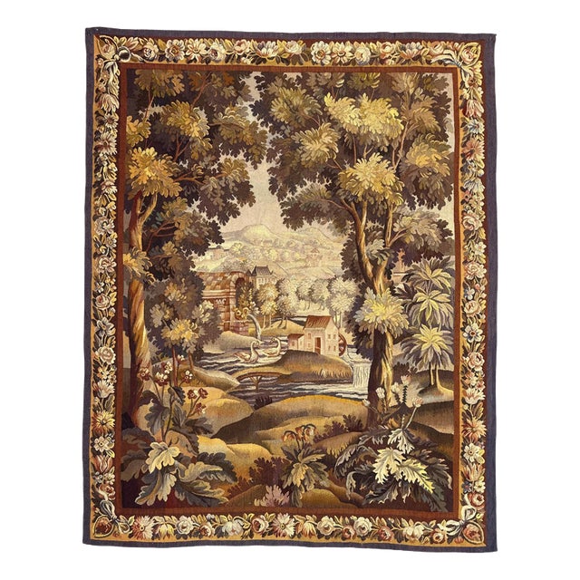 Antique French Aubusson Tapestry, 1890s For Sale