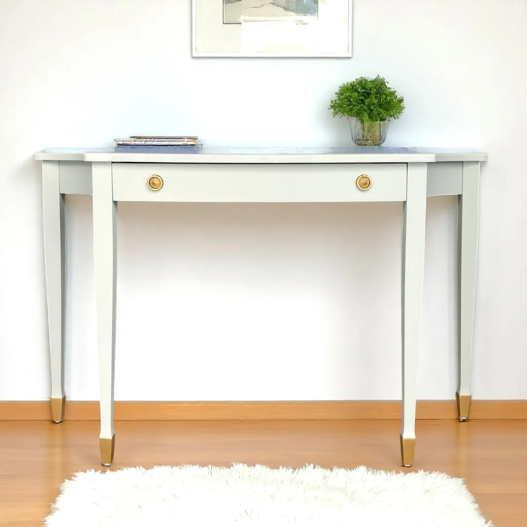1990s Sage Green Console Table | Neoclassical Inspired Design