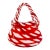 Vintage Murano-Style Red & White Hand-Blown Art Glass Handbag Purse Vase For Sale