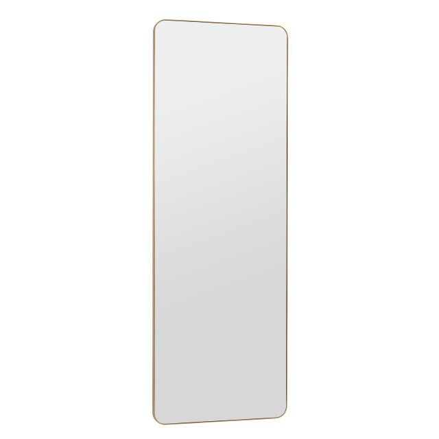 The Melrose Gold Floor Mirror makes an immediate impression with its sleek, rounded gold metal frame and full-length 68"...