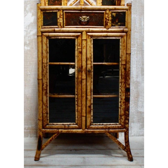19th Century Victorian Japonisme Aesthetic Movement Bamboo Display Cabinet, 1880 For Sale - Image 3 of 14