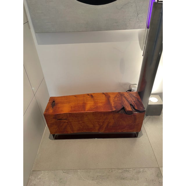 Brown Wood Beam Bench -Maker/Artist Unknown For Sale - Image 8 of 10