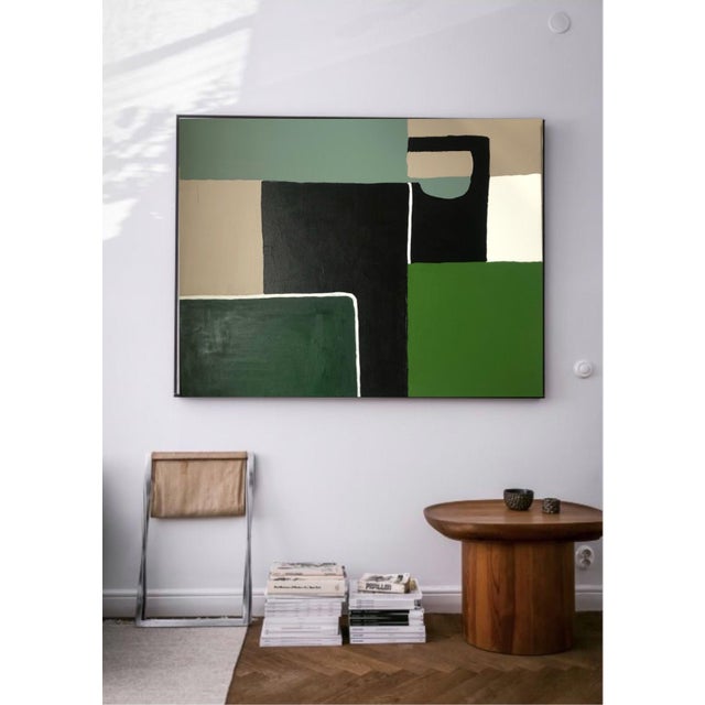 Bodasca, Abstract Geometric Green Nature, 2026, Acrylic on Canvas For Sale - Image 11 of 12