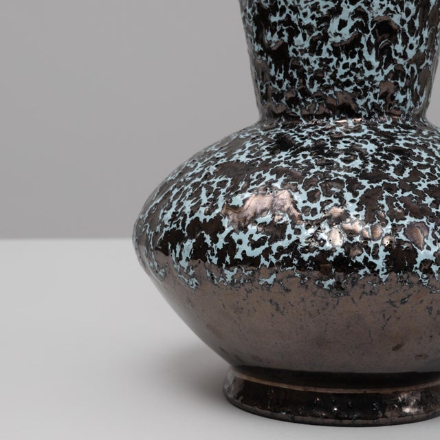 Blue 20th Century French Fat Lava Ceramic Vase For Sale - Image 8 of 18