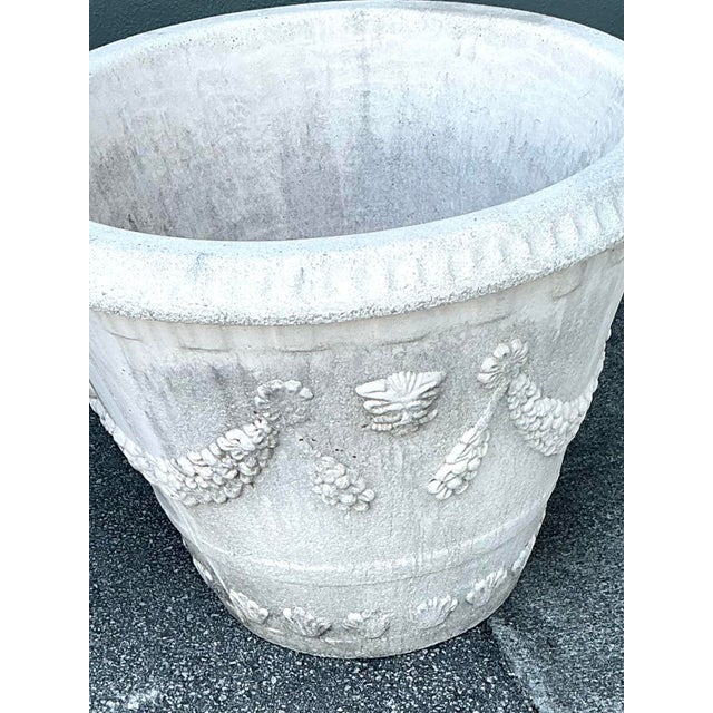 Vintage Monumental Cast Concrete Planters For Sale - Image 4 of 12