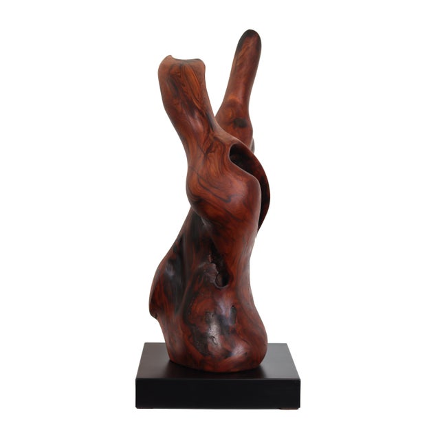 Wood Together Bound - Medium Size Abstract Organic Form Redwood Sculpture Original Artwork by Joe Garnero For Sale - Image 7 of 12