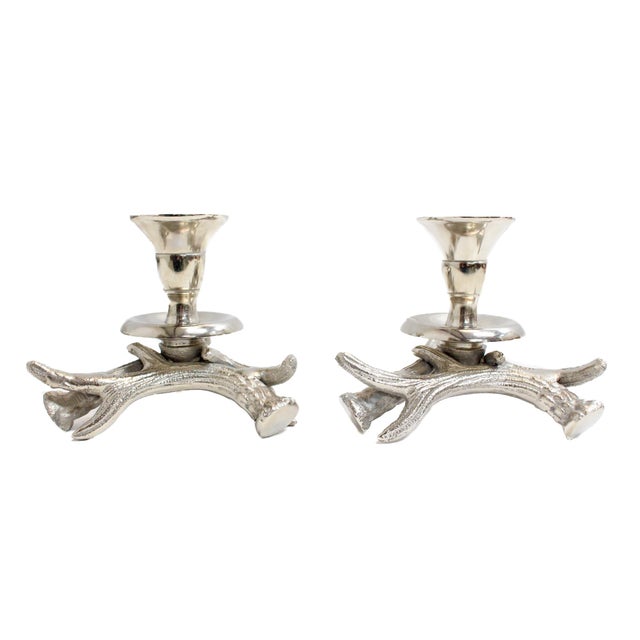 2020s Antler Serving Set Includes: 1 Tray, 1 Wine Holder & 2 Candle Holders For Sale - Image 5 of 11