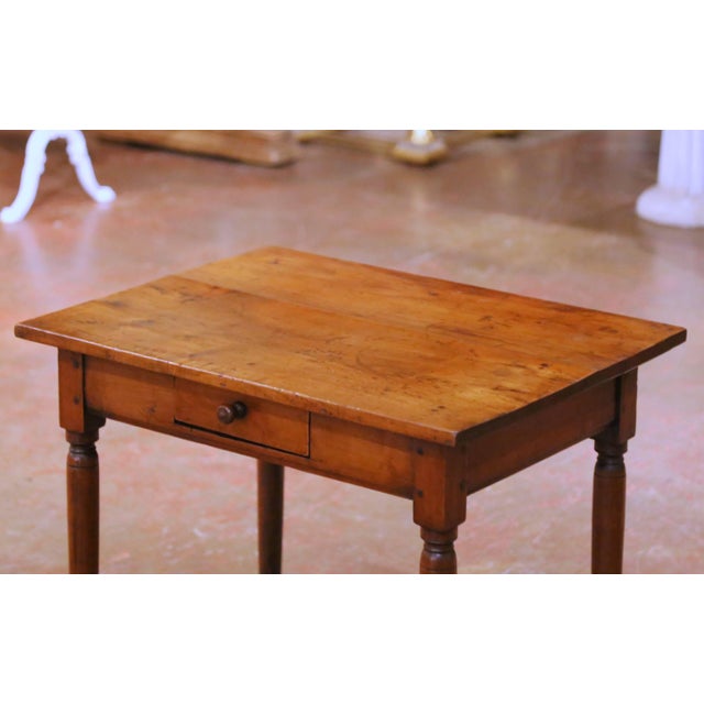 French 19th Century French Louis Philippe Cherry Bedside Table With Drawer For Sale - Image 3 of 13