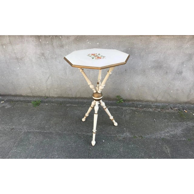 White Italian Tristand Side Table, 1950s For Sale - Image 8 of 8