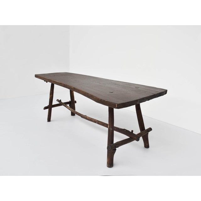 1960s Vintage Brutalist Dining Table, 1969 For Sale - Image 5 of 5
