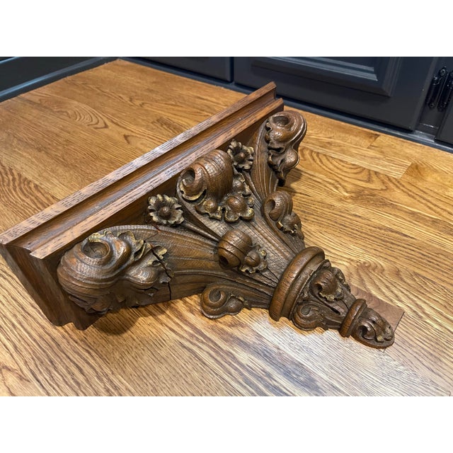 Dramatic hand carved details make this architectural fleur de lis a beautiful statement on its own or used as a unique...