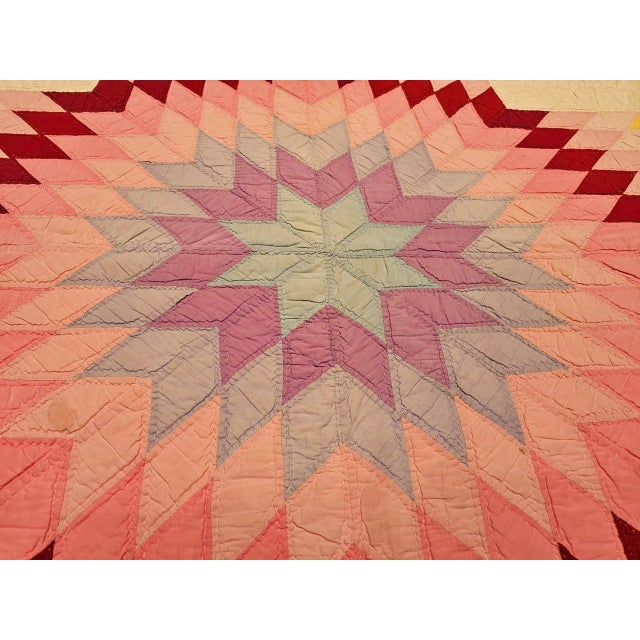 Vintage Hand-Stitched Lone Star Quilt, Early 20th Century For Sale - Image 12 of 12