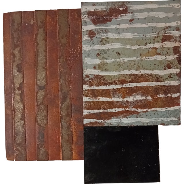 2010s Contemporary Abstract Acid, Rust, Tempera, Aerosol on Metal "N 46" by Andre Debono For Sale - Image 5 of 8