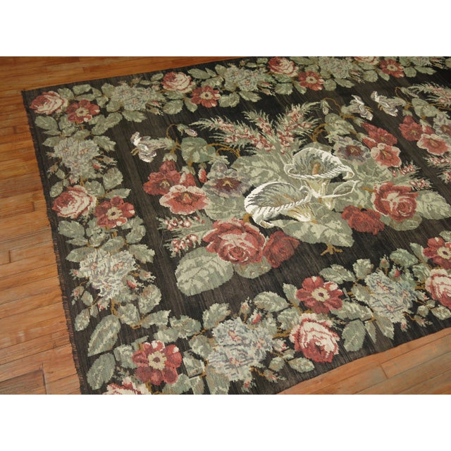 Brown 1930s Besserabian Kilim, 6'4'' X 12'5'' For Sale - Image 8 of 11