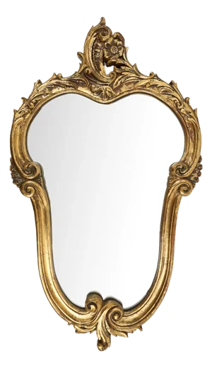 Belgian Gold Framed Oval Mirror, 1950s