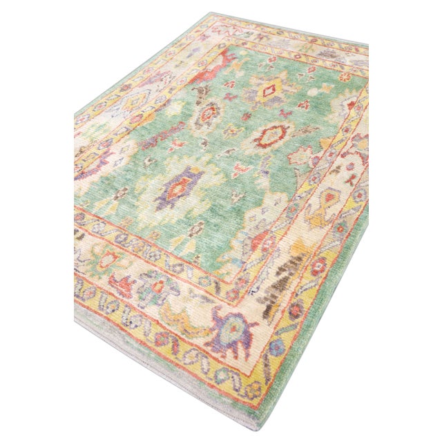Textile Modern Turkish Oushak Rug 5'4" x 8' For Sale - Image 7 of 9